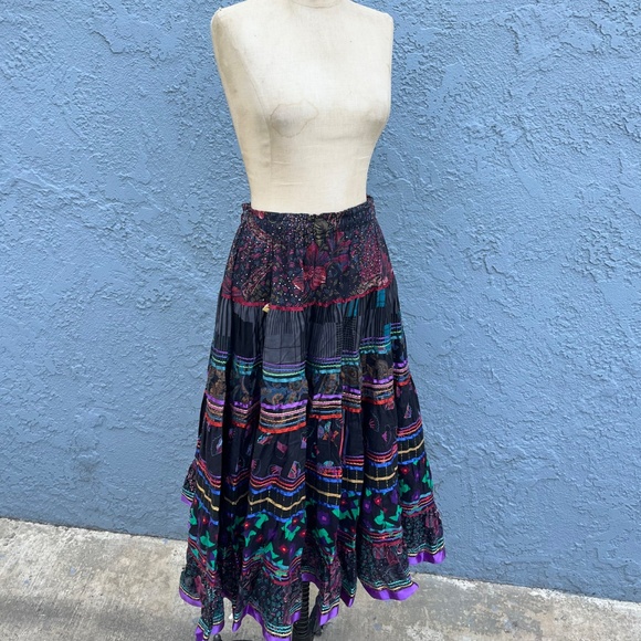 Vintage Tiered Skirt Maximalist Avant garde Cottagecore womens small - Picture 11 of 12